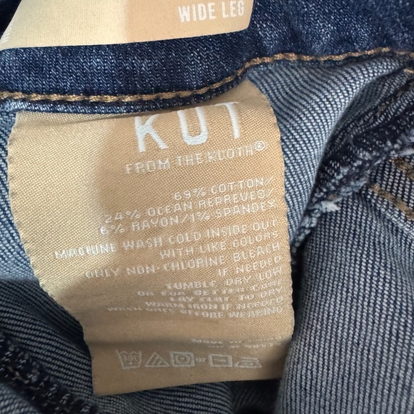 Kut From The Kloth Meg Wide Leg Jeans Women’s Size 10 Blue High Rise Crop - Picture 8 of 9